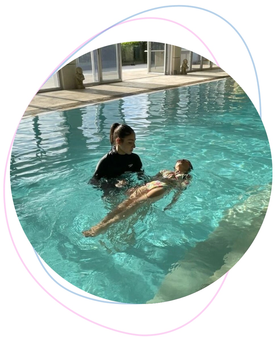 Nereids child floating lesson sydney indoor pool with her swimming instructor